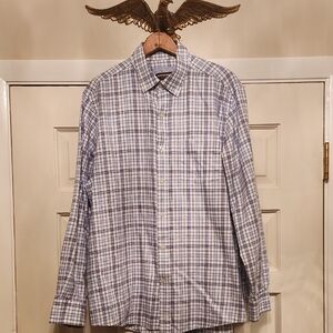 JOHNSON & MURPHY Size L Mens Shirt Cotton Long Sleeve Button Down